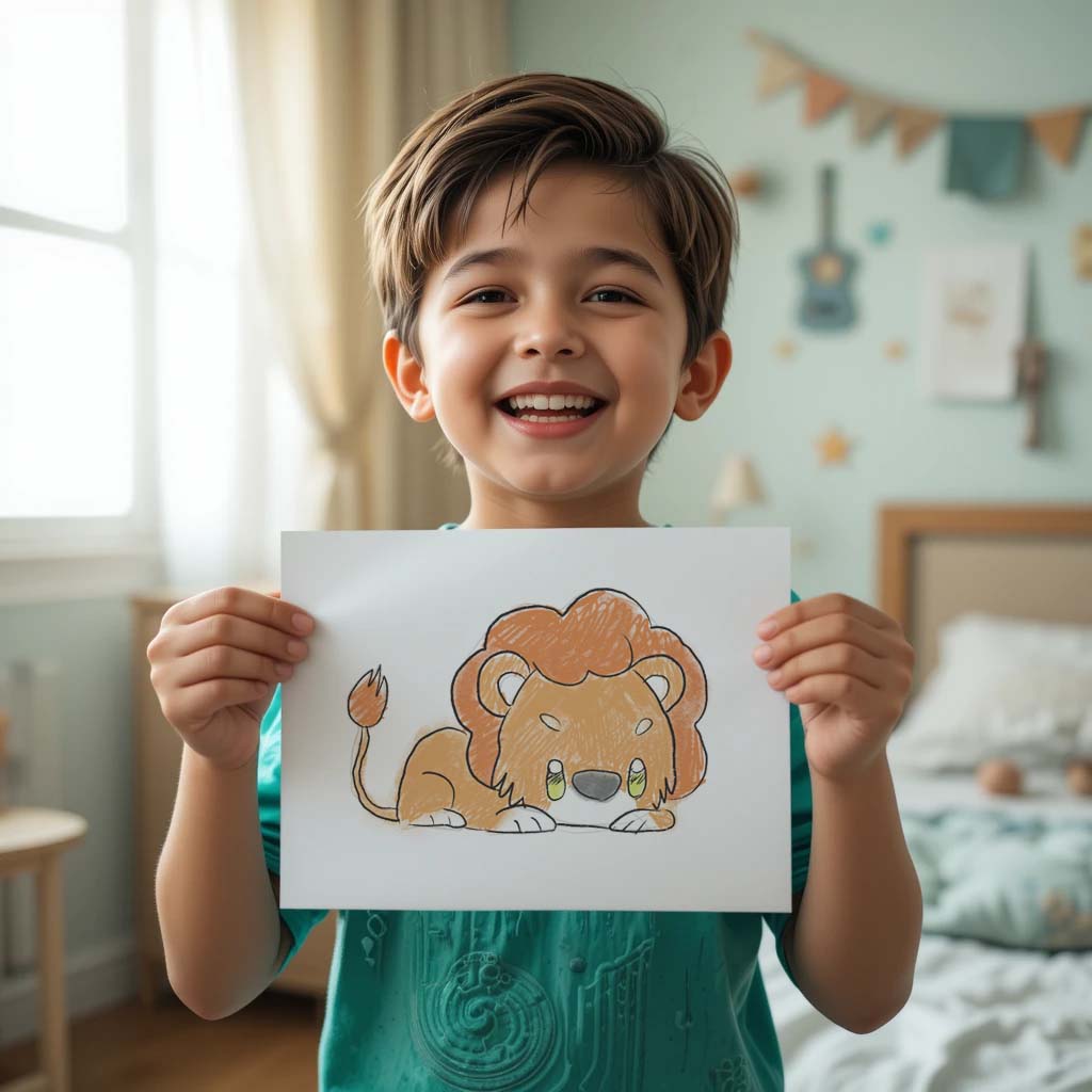 NIÑO CON LEONE